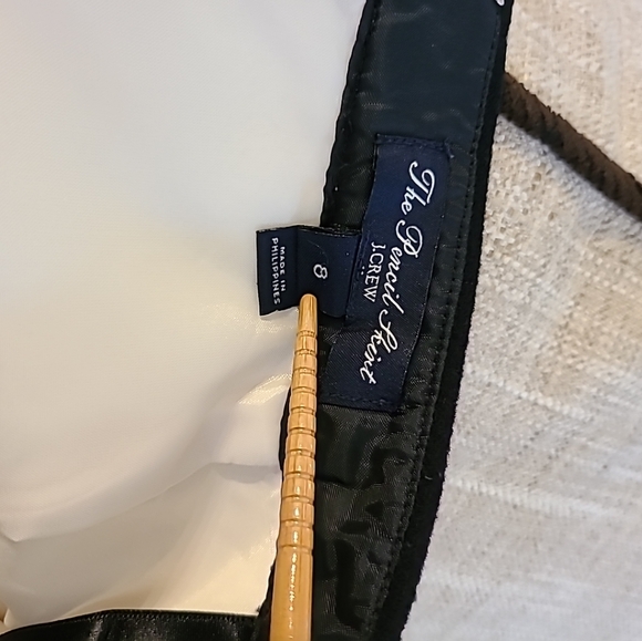 J crew wool pencil skirt in Cream With Black women’s  Excellent Condition size 8 - Picture 8 of 9